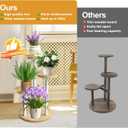 GEEBOBO 3 Tier Plant Stand Indoor, Metal Wood Plant Stands For Indoor Plants Multiple, Corner Tiered Flower Plants Shelf Stand for Living Room Bedroom, White