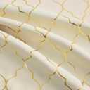 ZJDECOR Beige Full Blackout Window Curtain Panels with Gold Geometric Metallic Moroccan Print,Modern Room Darkening Light Blocking Drapes,Grommet Window Treatment for Bedroom,52" Wx84 L(Pack of 2)