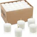 8 Hour White Votive Candles for Weddings Party Spa and Emergency, Set of 72 Small Unscented Bulk Candles for Restaurants and Home Decoration (1.25 Inch, 72 Pack)