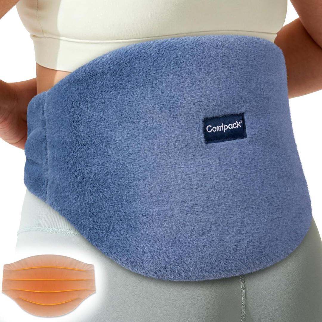 Microwave Heating Pad for Back Pain Relief, Washable Microwavable Hot Compress Therapy for Sciatica Surgery Recovery, Lower Lumbar, Waist Warm Compress, Stomach, Cramps, Blue