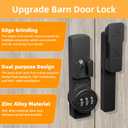 Barn Door Lock,180 Degree Flip Barn Door Locks and Gate Latches, Sliding/Bifold French Door Lock Latch for Gate Barn Garage Shed Window Cabinet Liquor 3-Digit Password Keyless,Black