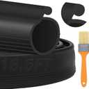 ToLanbbt 16.5FT Garage Door Seals Bottom Rubber 0.35" Big P Bulb Bottom Weather Strip, Overhead Garage Door Seal Replacement Weather Stripping (16.5 FT, Black)