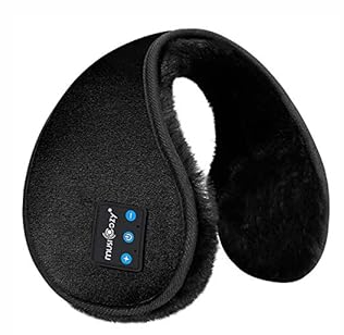 MUSICOZY Bluetooth Headphones Earmuffs Ear Warmers Wireless Headphones Earmuffs, Built-in HD Speakers and Microphone with Carry Bag for Biking Running Cool Tech Gadgets Gifts for Winter