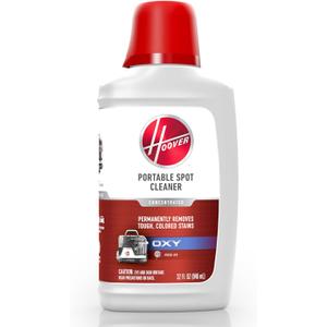Hoover 32 oz Oxy Portable Spot Cleaner Solution, for use in Hoover CleanSlate Spot Cleaners, Carpet and Upholstery Cleaner, Remove Tough Colored Stains, Fresh Air Scent, Packaging May Vary, AH31711