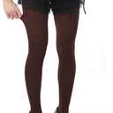 Syhood Women's Opaque Tights L/XL 80d Nylon Microfiber Stockings Footed Pantyhose (Dark Coffee)