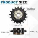 uxcell #50 Roller Chain Idler Sprocket, Type C 17mm Bore 5/8" Pitch 17 Tooth Tensioner with Double Bearing, Black Oxide Finished 1045 Steel for ANSI #50 (DIN/ISO 10A) Chains