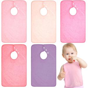 Hercicy Full Coverage Pullover Toddler Baby Bibs Terry Cloth Bibs with Snap Button for 0-4 Years Unisex Feeding Drooling (Cute)