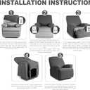 NORTHERN BROTHERS Stretchy Recliner Chair Covers, Velvet Recliner Covers, Lazy Boy Chair Cover (Khaki, 1 Seat)