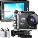 WiFi Sports Camera 4xZoom Action Camera 40m/131ft Underwater Waterproof with 2 X1050 mAh Batteries and Multi-Function