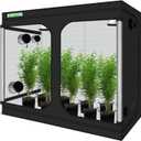 Zazzy Grow Tent, 96x48 x78 Plant Growing Tents 600D Mylar Hydroponic Indoor Grow Tent with Window, Kit Bag & Floor Tray 8x4 Growing Tent