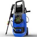 Pressure Washer, 5000PSI 3.2GPM Adjustable Touch Screen with 55FT Total Length Power Washer Electric Powered 4 Nozzles for Driveways Furniture or Cars 2000W, Blue