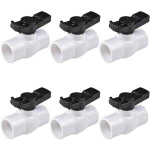 (6 Pcs) 3/4" PVC Ball Valve, Shut-Off PVC Ball Valve Socket with Upgrade Easy-Turn Handle for SCH40 Pipe-Suitable for Swimming Pool, Water Project & Irrigation System, Rated at 150 PSI
