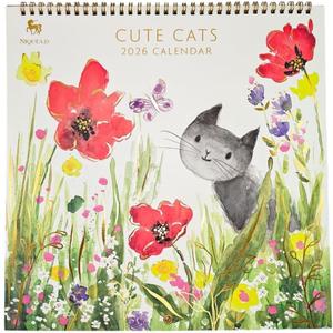 NIQUEA.D, Cute Cats 2026 Spiral Wall Calendar