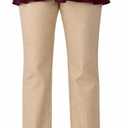 Motherhood Maternity Women's Super Stretch Secret Fit Over the Belly Ankle Straight Leg Pregnancy Dress Pants for Work (Beige, S)