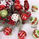 RoseCraft 30PCS Christmas Ornaments Set, 60MM/2.36" Red Green White Christmas Balls, Shatterproof Plastic Xmas Decorations for Christmas Tree Hanging Holiday Party Decor.