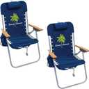 Tommy Bahama Hi-Boy 17" Seat Height 4-Position Lace-Up Suspension Folding Beach Backpack Chair