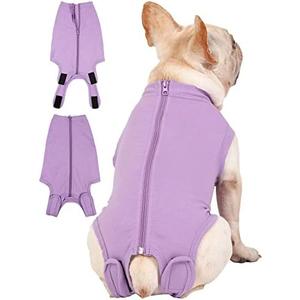 Caslfuca Dog Surgery Recovery Suit - After Spay, Abdominal Wounds Post Surgical Recovery, Anti Licking Breathable Dog Onesies for Small, Medium & Large Pet, Alternative Bandages Cone E-Collar, S