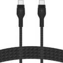 Belkin BoostCharge Pro Flex Braided USB-C to USB-C Charger Cable (2M/6.6ft), USB-IF Fast Charging Cable for iPhone 16 Series, Macbook Pro, iPad Pro, Galaxy S25, S24, Nintendo Switch 2 & More - Black