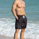 Goodstoworld Mens Swim Trunks with Compression Liner 9'' Inseam Quick Dry Swimsuit Shorts XL