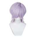 Light Purple Cosplay Wig Short Purple Anime Hair Wig + Cap for Stage Party Halloween Costume Cosplay