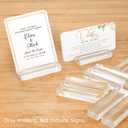 Mutualsign Acrylic Name Card Holder 10 PCS Acrylic Place Card Holder, Clear Acrylic Sign Holder Table Number Holder with Blocks for Sign /Name /Menu /Numbers
