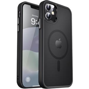 MOCCA Strong Magnetic for iPhone 12 Case/iPhone 12 Pro Case, [Compatible with Magsafe][Mil-Grade Drop Protection] Slim Shockproof Translucent Protective Phone Case for iPhone 12/12 Pro, Black