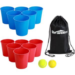 Giant Yard Pong Bucket Game,Throwing Bucket Toss Set for Beach,Pool,Family,Yard,BBQ,Lawn,Indoor,Outdoor Game - Ideal Gift Toy for Boys,Girls,Family,Kids