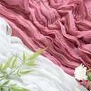 12 Pack Cheesecloth Table Runner 10ft Boho Rustic Gauze Cheese Cloth Table Runner for Wedding Party Bridal Baby Shower Birthday Reception Feasts Ceremoy Table Decorations(Dusty Rose)