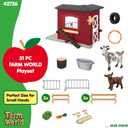 Schleich Farm World 31PC Goat Stable Playset with 2 Goat Figures and Accessories Farm Animal Toys for Boys and Girls Pretend Play Barn Toy for Imaginative Play - Toddlers, Kids Ages 3+ | 42726