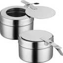 Fuel Holder for Chafer, 2PCS Stainless Steel Chafing Fuel Holder with Cover for Chafing Dishes, Buffet Barbecue Party Events