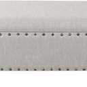 Homepop Home Decor | Upholstered Bench with Nailhead Trim | Large Ottoman with Storage for Living Room & Bedroom | Decorative Home Furniture, Gray Woven