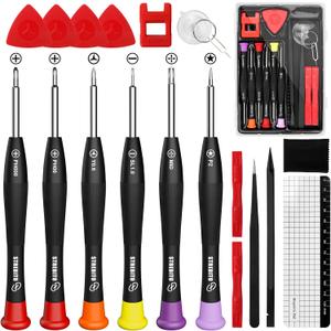 STREBITO 18PCS Phone Repair Tool Kit, Gifts for Him/Men/Dad, Small Screwdriver Set for iPhone 15 14 13 12 11Pro Max/XS/XR/X/8 Plus/7 Plus/6S 6 Plus/5/4