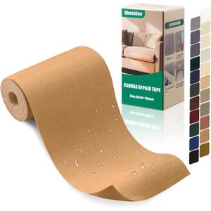 Canvas Repair Tape 470 Inch Waterproof Self-Adhesive Fabric Repair Patch for Repairing Boat Covers,Tents,Patio Umbrellas,Car Seats,Luggage,Sofas.(Light Brown) (4"70")