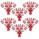 Hoteam 6 Pcs Metallic Graduate Cap Gleam Table Centerpiece Party Supplies Graduation Party Decorations 2025 Graduation Cap Decorations for College High School Congrats Grad(Red)
