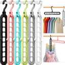 Closet Organizers and Storage,College Dorm Room Essentials,Pack of 6 Multifunctional Organizer Magic Space Saving Hangers with 9 Holes Storage Organization for Wardrobe Closet