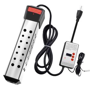Immersion Water Heater, 2000W Portable Water Heater with LCD Thermostat, 304 Stainless Steel Guard Anti-scalding Water Heater - Heat 5 Gallons Water in Minutes