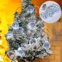 Zhanmai 30 LED Disco Ball String Lights Decor Lighted Mini Mirror Disco Balls Ornaments for 70s 80s Party Supplies Club(1.57 Inch Ball,Silver)