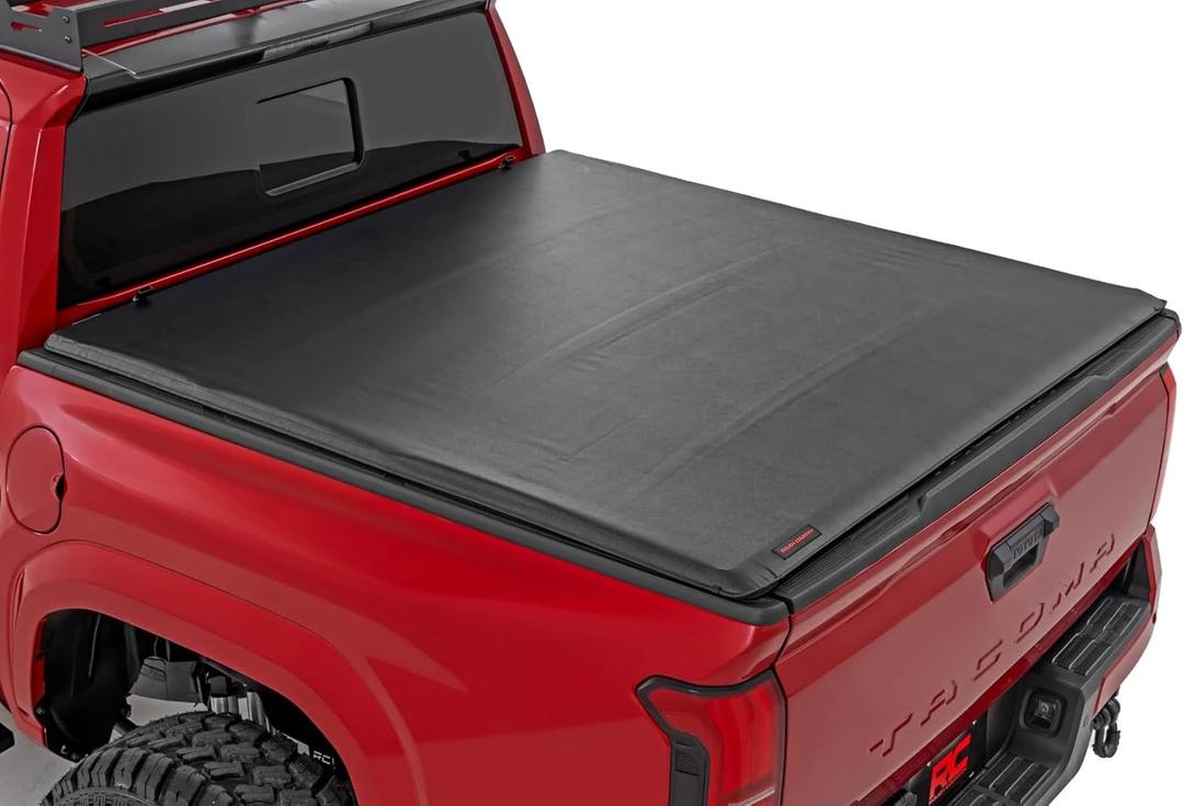Rough Country Soft Roll Up Truck Bed Tonneau Cover for Toyota Tacoma (2024-2026) - Fits 5' (60") Bed, Weather-Resistant Roll Up Bed Cover