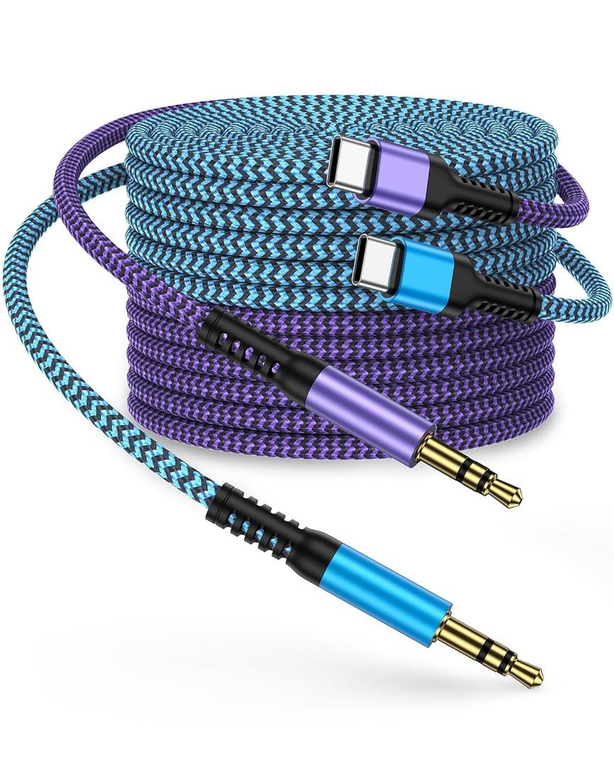 Aux Cord to USB C, Samsung Type C to 3.5mm Audio Jack Cable Auxiliar Chord for Galaxy S26 S25 S24 Ultra S23 S22 FE S21 Note20 A57 A17,Pixel 10 9a 9Pro,Apple Car Aux Cord for iPhone 17e 17 16e 16 Plus