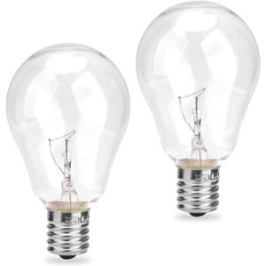 40 Watt Replacement Bulb, E17 sockets 2 Pack Light Bulb.for Mirror lightsand Other Indoor Lighting fixtureswith Clear Glass Construction
