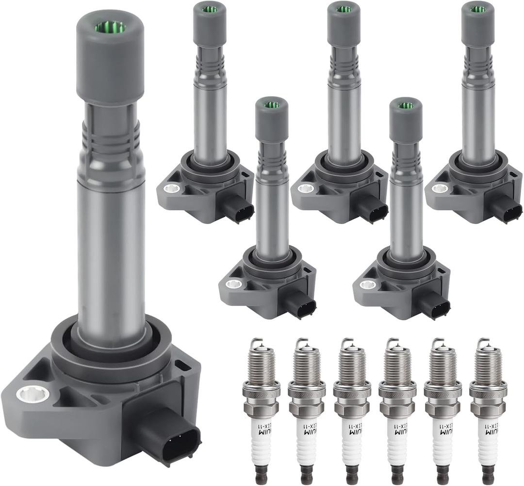 Ignition Coil Pack Spark Plugs fit for V6 3.5 3.7 Honda Pilot Ridgeline 2009-2015, Acura RDX 2013 2014 2015, Acura ZDX 2010 2011 2012 2013, UF624, Set of 6