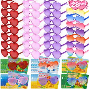 Amy&Benton 28 Pack Heart Glasses Party Favors for Kids 8-12 4-8 3-5, Goodie Bags Stuffers, Pinata Stuffers Fillers,Treasure Box Toys for Classroom Prizes,Carnival Prizes Birthday Bulk Holiday Supplies