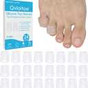 Silicone Toe Sleeves, 24 Count Pinky Toe Protector for Pain Relief, Gel Toe Covers for Blisters, Corn, Bunion, Hammer Toes, Overlapping Toes, Toenails Loss (Clear)