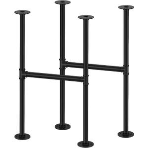 Licperron 2 Pack 30 Inch Industrial Metal Table Legs, Black Pipe Legs for Coffee Desk Furniture