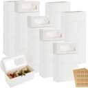 50PCS 9 x 4 x 3 Inch Cookie Boxes with Window White Bakery Boxes with Window 9 x 4 x 3 Small White Macaron Box with Windows Swiss Roll Cake Box with Windows for Dessert, Donuts, Candies