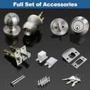 BESTTEN Keyed Same Exterior Door Knob and Single Cylinder Deadbolt Combo Set, Keyed Alike Entry Door Knobs with Lock and Keys for Entrance and Front Door, Satin Nickel