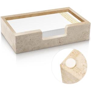 Beeveer Natural Travertine Guest Towel Holder Disposable Napkin Tray Dinner Paper Hand Basket for Bathroom Kitchen Restaurant Table Countertop(Guest Towel Tray)