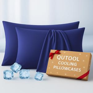 Premium Cooling Pillowcases Queen Size Set of 2 for Hot Sleeper&Night Sweats Beauty Sleep Reduces Wrinkles&Frizz Softer Than Silk Pillow Cover Oeko-TEX Certified RoyalBlue Breathable