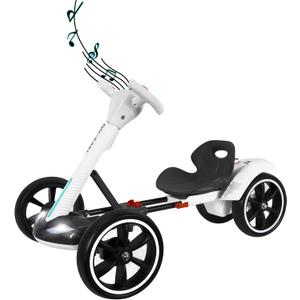 MAOO Electric Go Kart for Kids, Foldable Ride On Toy Car for Toddlers Ages 2-4, Zero Assembly Battery Powered Go Kart with EVA Foam Tires, Adjustable Seat, Steering Wheel, 390 Motor, 3.73 MPH (White)