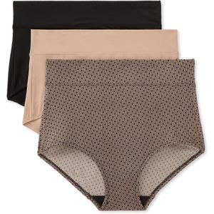 Warner's Women's Blissful Benefits Dig-free Microfiber Brief 3-pack Rs9043w, Large